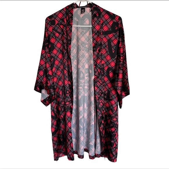 Victoria's Secret • Dream Angels Rebel plaid short sleeve kimono robe - Picture 1 of 7